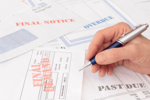 Financial documents and past due bills